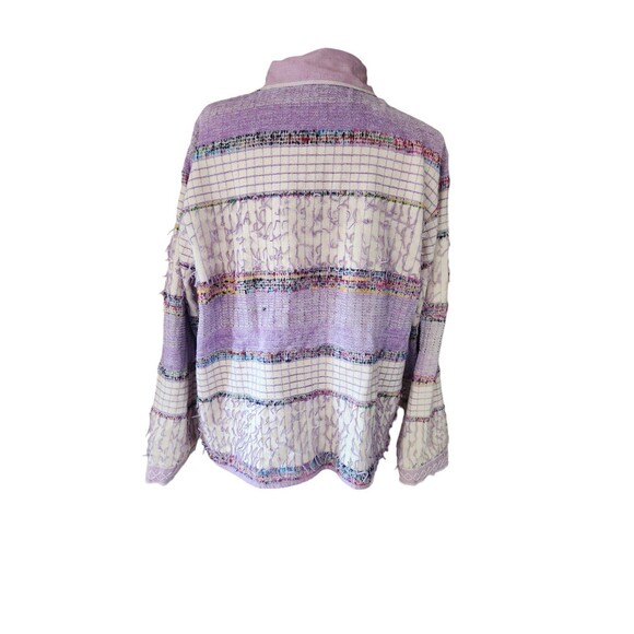 Patchwork Handmade Jacket Women's Size Large Boho Quilt Cluttercore Lavender - Picture 4 of 7